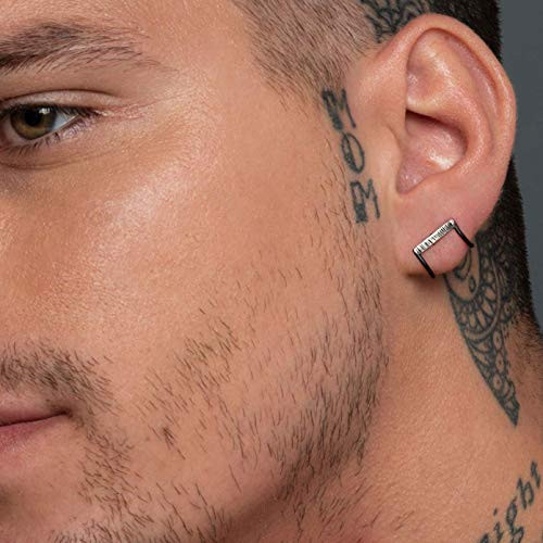 Sterling silver stud earring for men earring men huggie earring stud men stud black earring goth jewelry men jewelry gothic earring gift