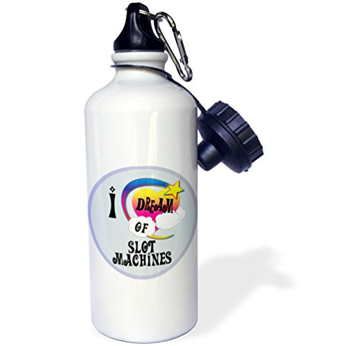 3dRose Cute Girly Heart Star Clouds I Dream of Slot Machines-Sports Water Bottle, 21oz (wb_166140_1)), 21 oz Multicolor