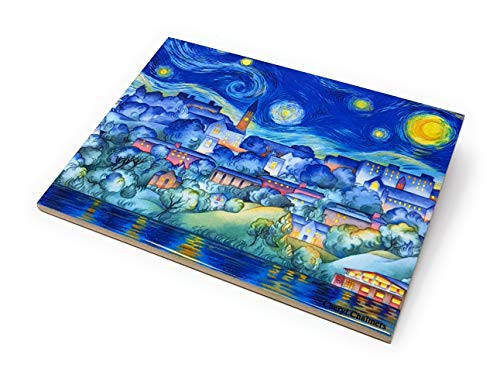 Decorative Tile of Cornell University - Starry Night  Vincent van Gogh  Ithaca NY Trivet Wall Art