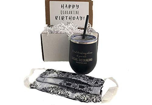 Quarantine Survival Care Package with Humor - Engraved Tumbler It_s Not Drinking Alone if you are Social Distancing Quarantine 2020
