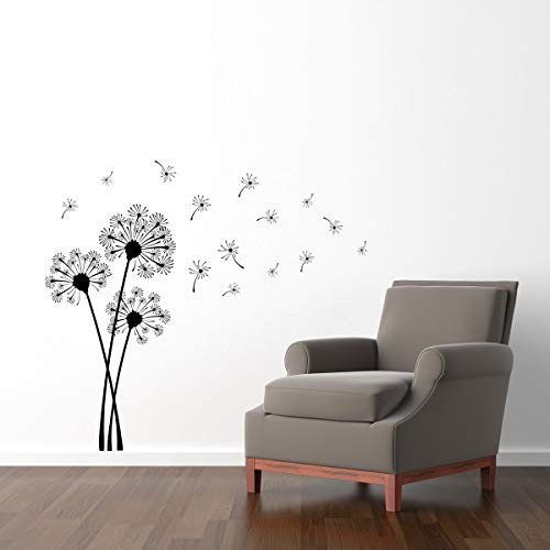 Dandelion Wall Decal - Dandelion Flower and Seeds Wall Sticker - Medium Decal