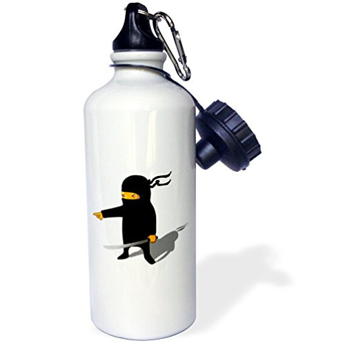 3dRose wb_204289_1 Print Of Cartoon Owl With Bike Tire And Goggles Sports Water Bottle 21Oz Multicolored