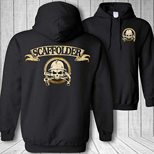 Scaffolder Skull Crossbones Scaffolding Badge Hooded Sweatshirt Hoodie