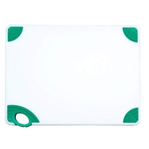 Winco CBN-1520GR  15x20x1 2inch  Rectangular Cutting Board with Green Rubber Grip Hook  Plastic Chopping Board -Green-