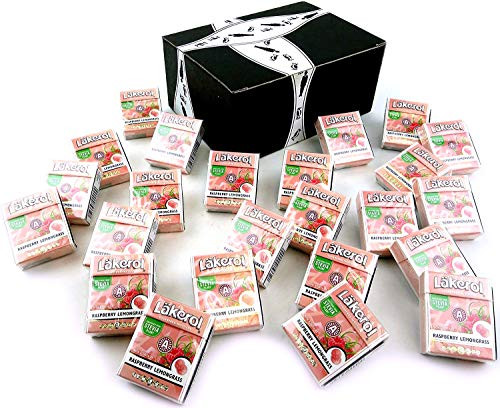 Läkerol Raspberry Lemongrass Sugarfree Pastilles 0.8 oz Packages in a BlackTie Box -Pack of 24- Läkerol Raspberry Lemongrass Sugarfree Pastilles 0.8 oz Packages in a BlackTie Box -Pack of 24-