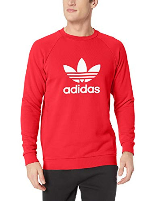 adidas Originals Men_s Trefoil Warm-Up Crew Sweatshirt  collegiate red  XS