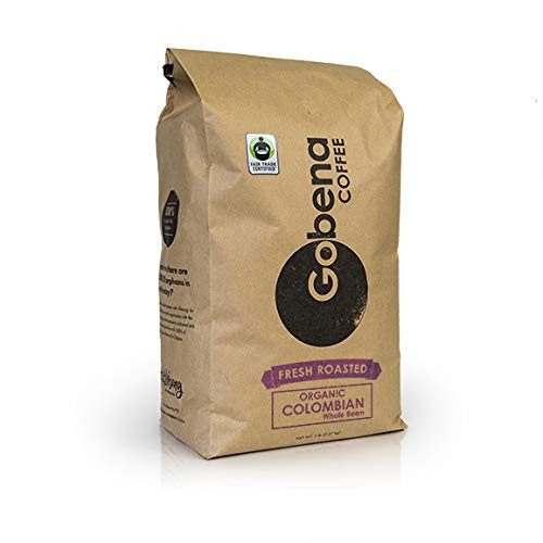 5lb Fair Trade Organic Colombian Whole Bean Light Roast  100 Percent  Arabica Specialty Coffee  80 ounces  5 pounds  Bulk Coffee
