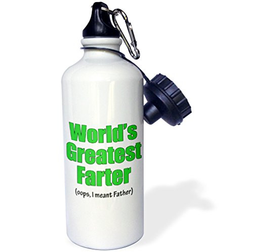 3dRose wb_193249_1 Worlds greatest farter.Oops I meant Father. Green. - Sports Water Bottle, 21oz 3dRose wb_193249_1 Worlds greatest farter.Oops I meant Father. Green. - Sports Water Bottle, 21oz