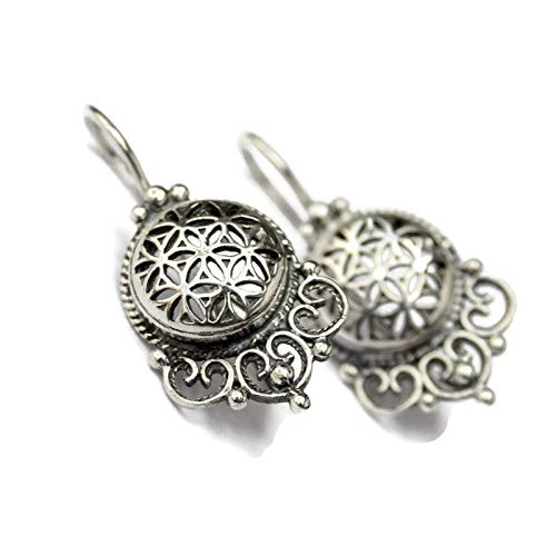 925 Sterling Silver Flower of Life Mandala Earrings Sacred Geometry Vintage Filigree Cut Open Bohemian Jewelry for Women Seed Circle Of Life Yoga Zen Meditation Symbol of Creation Handmade 925 Sterling Silver Flower of Life Mandala Earrings Sacred Geometry Vintage Filigree Cut Open Bohemian Jewelry for Women Seed Circle Of Life Yoga Zen Meditation Symbol of Creation Handmade