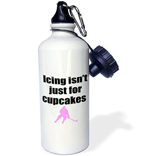 3dRose wb_200837_1 Icing Isn't Just For Cupcakes Pink Sports Water Bottle, 21Oz, Multicolored