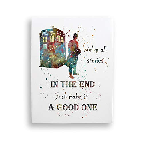 Tardis Doctor Who Quote Dr. Who time machine 11 x 14 inches Stretched Canvas Print