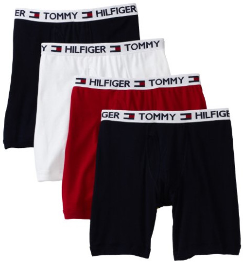 Tommy Hilfiger Men_s 4 Pack Boxer Brief  Red Navy White  X-Large