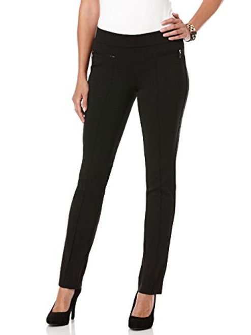 Rafaella Women_s Ponte Comfort Slim Leg Pant  Black  14