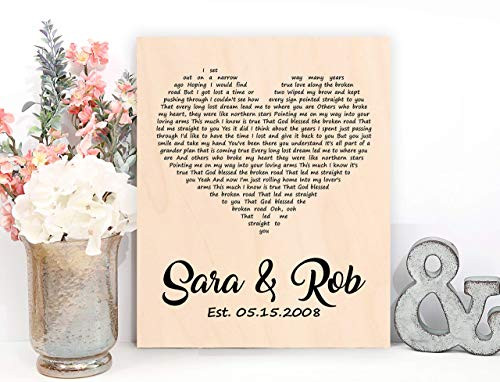 Wedding Song Lyric Art Wood Print  Song Lyrics Wall Art  8x10 or 11x14