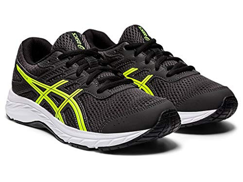 ASICS Kid_s Contend 6 GS Running Shoes  6.5M  Graphite Grey Safety Yellow