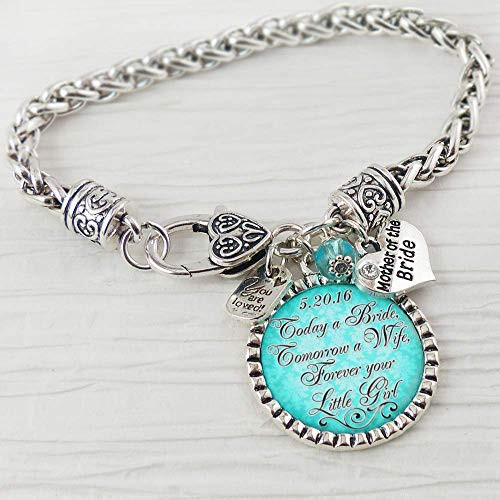Mother of the Bride Gifts from Daughter Personalized Date Jewelry Wedding Jewelry Today a Bride Tomorrow a Wife Forever your little girl Gift from Bride Wedding Bracelet Mother of the Bride Gifts from Daughter Personalized Date Jewelry Wedding Jewelry Today a Bride Tomorrow a Wife Forever your little girl Gift from Bride Wedding Bracelet