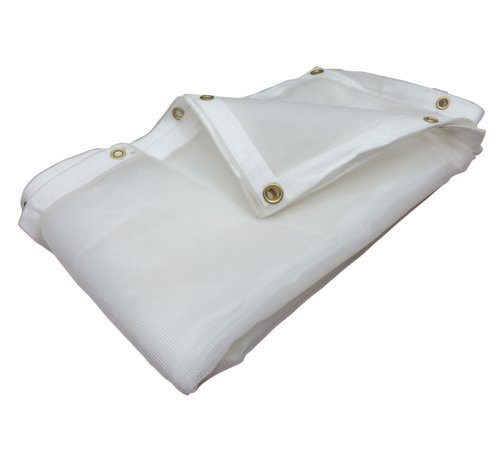 -White- Super Heavy Duty Mesh Tarp Net Sail Sun Shade Awning and Fence Screen Patio and Canopy Cover -8_ x 10_-