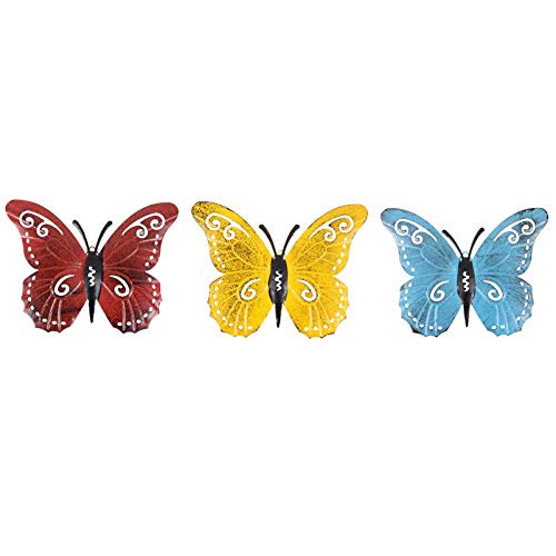 Cabilock 3Pcs Metal Butterfly Wall Art Decor Inspirational Wall Sculpture Iron Animal Hanging Decorations for Indoor Outdoor Garden Pool Patio Home Bedroom Cabilock 3Pcs Metal Butterfly Wall Art Decor Inspirational Wall Sculpture Iron Animal Hanging Decorations for Indoor Outdoor Garden Pool Patio Home Bedroom