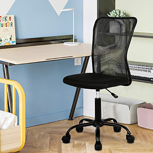 Home Office Chair Mid-Back Mesh Desk Chair Ergonomic Computer Chair Adjustable Height Task Chair Swivel Home Comfort Chairs Modern Executive Chair with Lumbar Support for Adults  Black