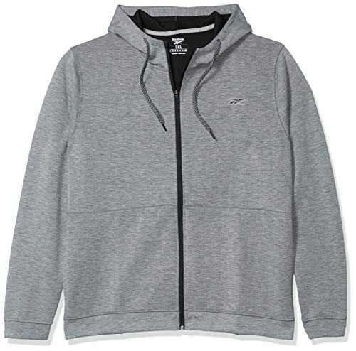 Reebok Workout Ready Full Zip Hoodie  Medium Grey Heather  Medium