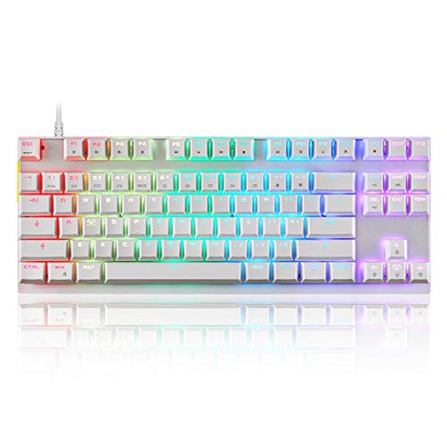 MOTOSPEED Professional Gaming Mechanical Keyboard RGB Rainbow Backlit Compact 87 Keys Wired Gaming Keyboard for Windows Gaming PC-Red Switch-