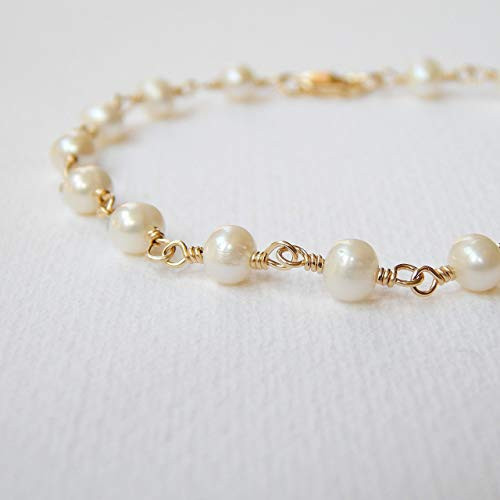 Cultured Freshwater Pearl Bracelet Gold Filled