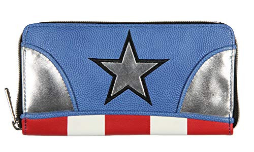 Marvel Captain America Logo Women_s Zip Around Wallet Marvel Captain America Logo Women_s Zip Around Wallet