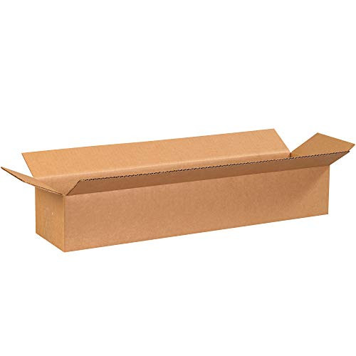 Caja Shipping Long Corrugated Boxes  24inch  x 6inch  x 4inch   Kraft  25 Bundle