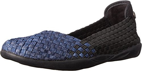 Bernie Mev Women_s Braided Catwalk Black Denim Flats - 9.5 B-M- US