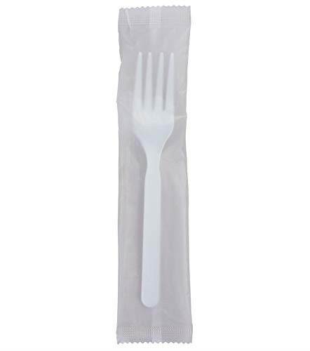 GreenWorks 750 Count Compostable CPLA Forks 6inch  Individually Wrapped Medium Weight Disposable Bidegradable Fork Alternative to Plastic
