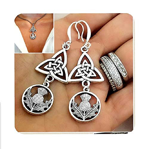 Irish Celtic Knot Scottish Thistle Flower Earrings  Irish Love Knot Gift  Irish Scottish mothers Day Gift