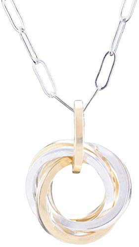 Two-Tone Love Knot Pendant Necklace 