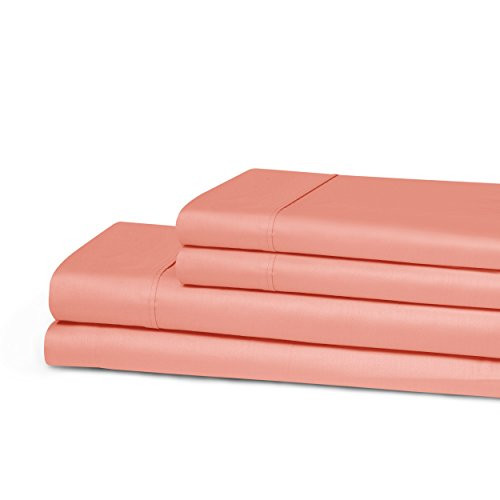 Blue Nile Mills 100 Percent  Cotton Twin XL Antimicrobial Sheet Set  Coral