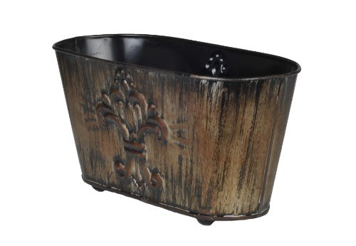 Decorative Metal Shelf Planter -G10752- - 11 1 4inch  x 5 1 4inch  x 5 3 4inch  Tall -Set of 2 vases-