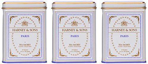 Harney & Sons Paris Black Tea Sachet Collection, All Natural - Classic Tin of 20 Sachets, 1.4 Ounce - 3-Pack Harney & Sons Paris Black Tea Sachet Collection, All Natural - Classic Tin of 20 Sachets, 1.4 Ounce - 3-Pack
