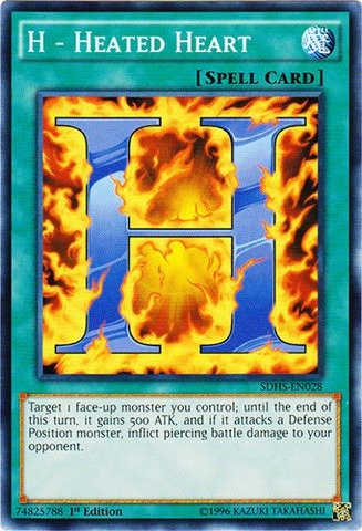 YU_GI_OH! _ H _ Heated Heart _SDHS_EN028_ _ Structure Deck  Hero Strike _ 1st Edition _ Common