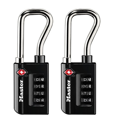 Master Lock Padlock, Set Your Own WORD Combination TSA Accepted Luggage Lock, 1-5/16 in. Wide, 4696TWD (Pack of 2)