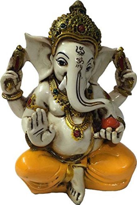 vrinda Colored & Gold Statue of Lord Ganesh Elephant Hindu God. vrinda Colored & Gold Statue of Lord Ganesh Elephant Hindu God.