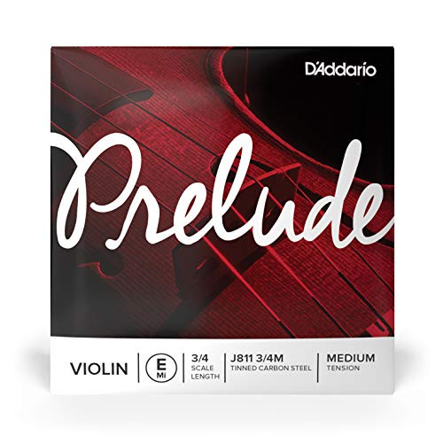 D'Addario Prelude Violin Single E String_ 3 4 Scale_ Medium Tension
