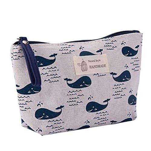 Shotbow Cosmetic Bag_ Cotton and Linen Travel Makeup Bag_ Large_Capacity Portable Train Cosmetic Case Organizer for Women and Girls_ Multi_function Cosmetic Pouch Pen Pencil Bag _B_
