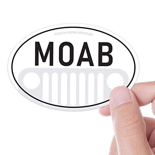 Moab Offroad White Oval Sticker _ Arches National Park Moab Utah 4x4 Vinyl Decal _ 3 inch  or 4 inch  _ Southwest Stickers _ UT ADV  and  Overland