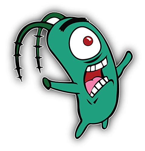 valstick Spongebob SquarePant Cartoon Sheldon J. Plankton Car Bumper Sticker Decal