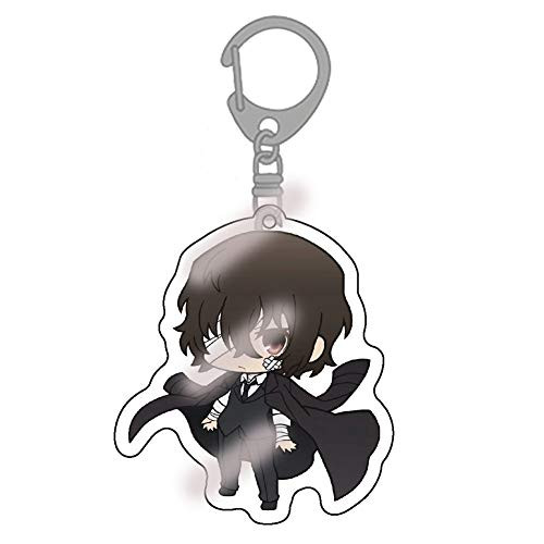 Peoria Bungo Stray Dogs Cute Acrylic Pendant Keychain for Bags_ Keys and Pencil Cases_C _ Osamu Dazai_