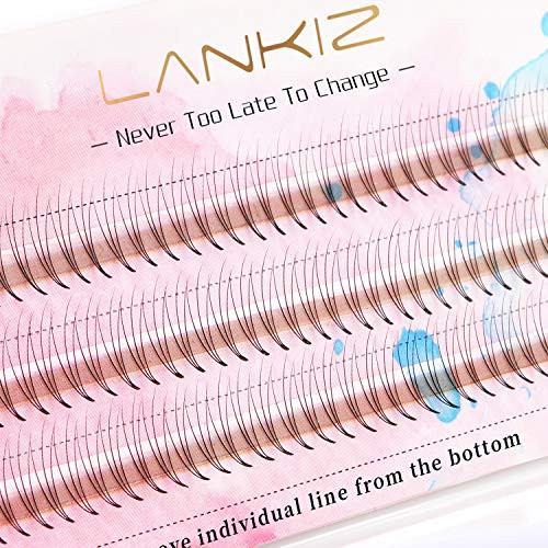 LANKIZ Premade Fans Eyelash Extensions 3D 0.1mm C Curl 15mm Russian Volume Lash Extensions Individual Volume Lashes 8_16mm Pre Made Lash Fans