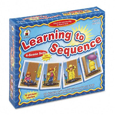 Carson-Dellosa Publishing CD-3121 Carson-Dellosa Learning To Sequence 4-Scene Set, 48 Picture Cards, PreK-3