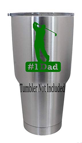 Classy Vinyl Creations  1 Dad Golfer _G_ Golf Father's Day_ Decals Stickers Created for Yeti Cups Cars and Laptops_ 3.8 inch  x 3.5 inch  _Green_