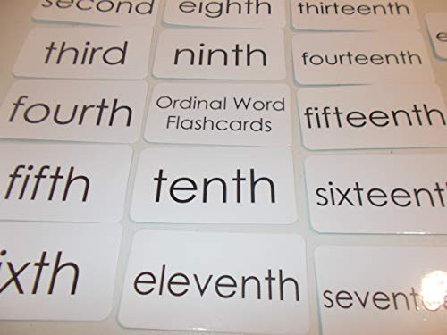 20 Laminated Ordinal Word Number Flashcards.