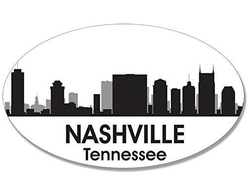 LPF USA Oval B W Skyline of Nashville Sticker _City tn Tenn Decal_