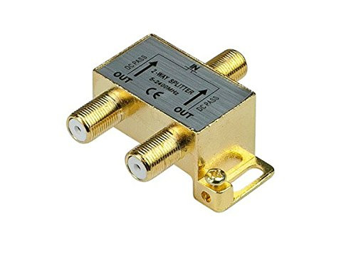 iMBAPrice 110013_1 _1_Pack_ Glod Plated 2.4 Ghz 2_Way Coaxial Cable Splitter F_Type Screw for Video Satellite Splitter VCR Cable Splitter TV Splitter Antenna Splitter RG6 Splitter iMBAPrice 110013_1 _1_Pack_ Glod Plated 2.4 Ghz 2_Way Coaxial Cable Splitter F_Type Screw for Video Satellite Splitter VCR Cable Splitter TV Splitter Antenna Splitter RG6 Splitter