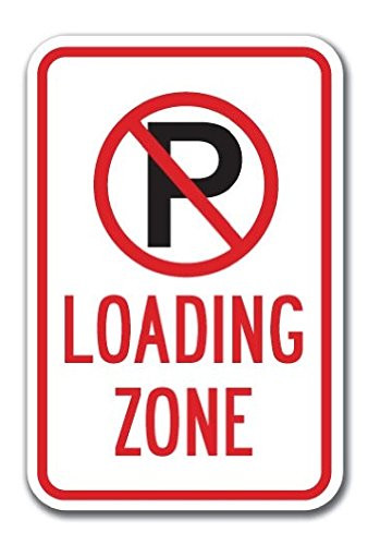 Loading Zone with ''P'' No Parking Symbol Sticker Sign _ Sticker Graphic Sign _ Will Stick to Any Smooth Surface